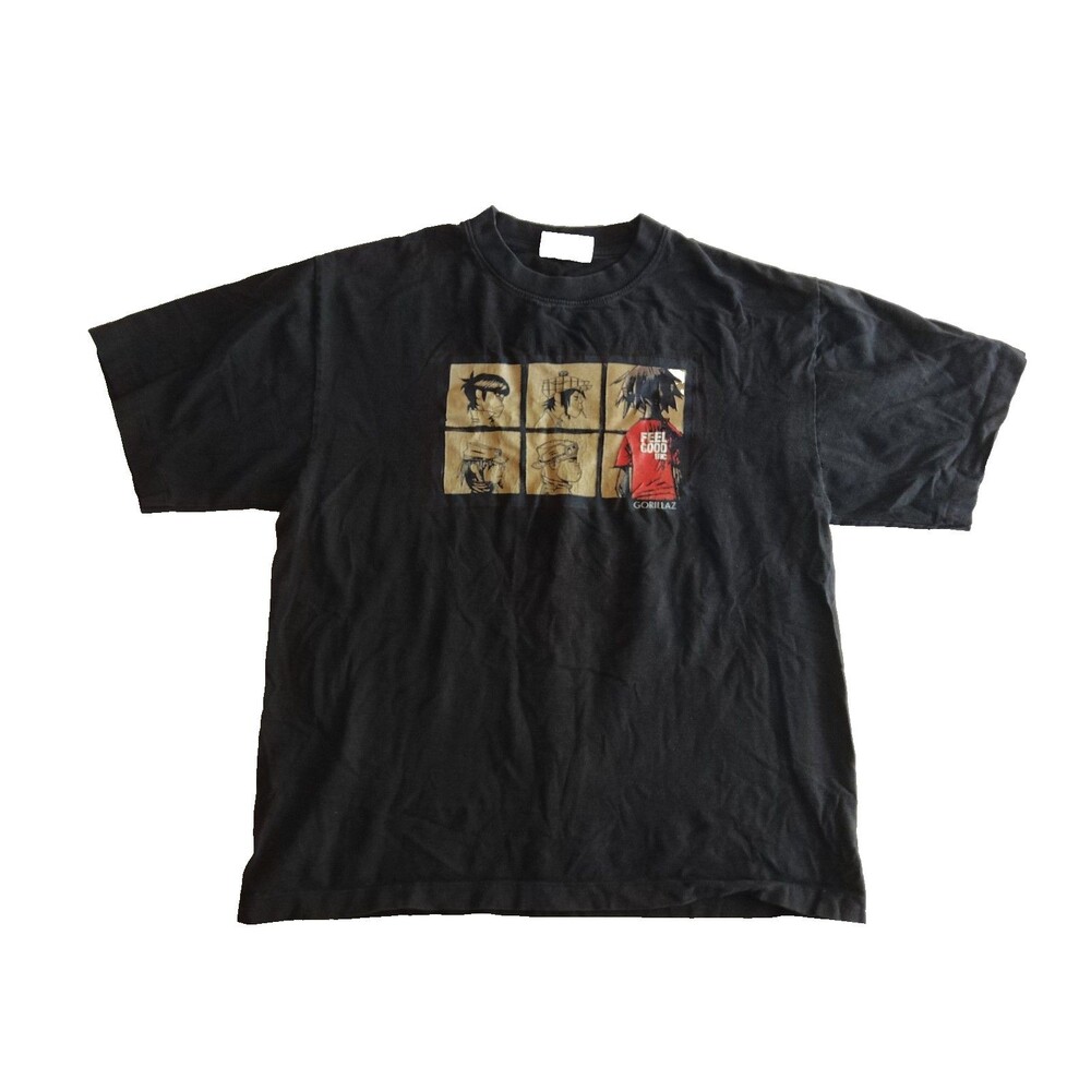 Distressed Y2K? Gorillaz Demon Days Logo Shirt L Feel Good Inc Survivor Cotton